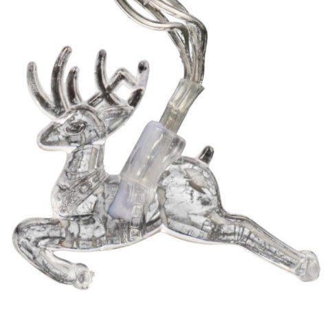 Lampki choinkowe na sznurze AKRYLOWE RENIFERY 10 led na baterie