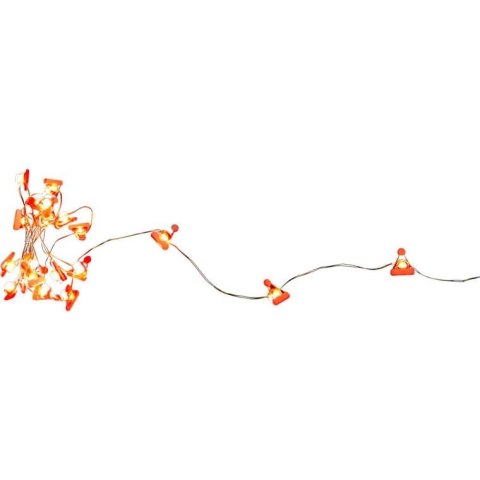 Lampki choinkowe na sznurze CZAPKI MIKOŁAJA 20 led na baterie
