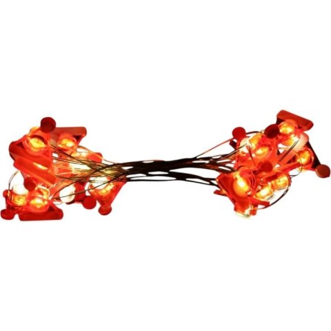Lampki choinkowe na sznurze CZAPKI MIKOŁAJA 20 led na baterie