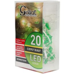 Lampki choinkowe na sznurze ZIELONE CHOINKI 20 led na baterie