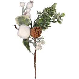 PIK GAŁĄZKA ozdobna z jabłkiem ośnieżona 24 CM biała