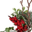 PIK GAŁĄZKA ozdobna z jarzębiną, szyszką i bluszczem 30 CM czerwona
