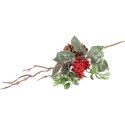 PIK GAŁĄZKA ozdobna z jarzębiną, szyszką i bluszczem 30 CM czerwona