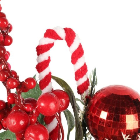 PIK GAŁĄZKA ozdobna z laską i bombką 24 CM czerwona