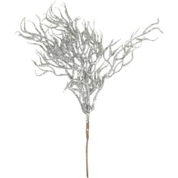 PIK Z BROKATOWYMI GAŁĄZKAMI 30 CM SREBRNY