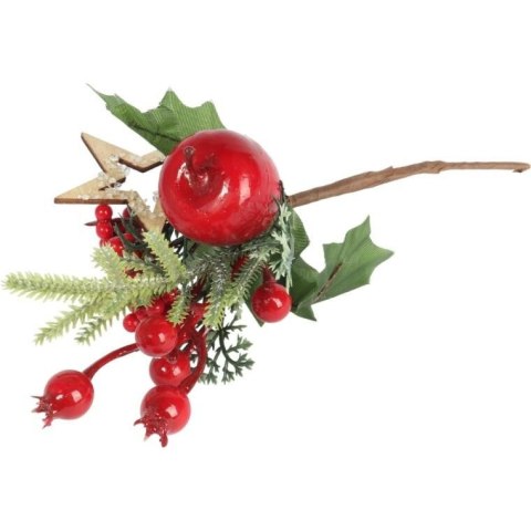 PIK Z JARZĘBINĄ I JABŁKIEM GAŁĄZKA 22 CM czerwona