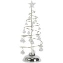 SREBRNA CHOINKA KRYSZTAŁOWA LED LAMPKA OZDOBA