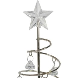 SREBRNA CHOINKA KRYSZTAŁOWA LED LAMPKA OZDOBA