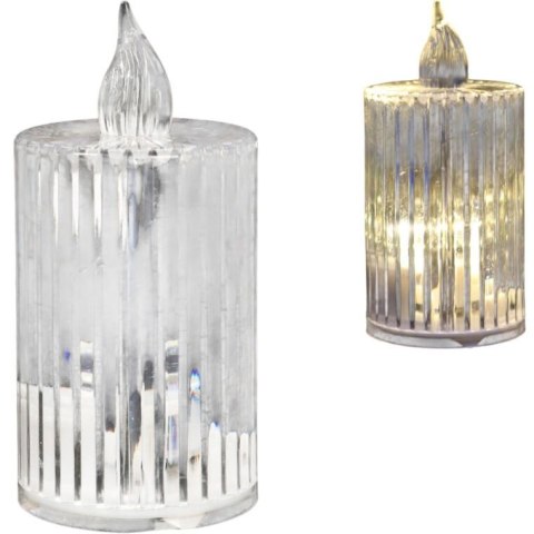 ŚWIECA transparentna akrylowa bezpłomieniowa Wkład do Zniczy Led 6 cm