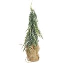 Sztuczne drzewko CHOINKA OŚNIEŻONA W JUCIE 24 CM