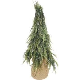 Sztuczne drzewko CHOINKA OŚNIEŻONA W JUCIE 50 CM