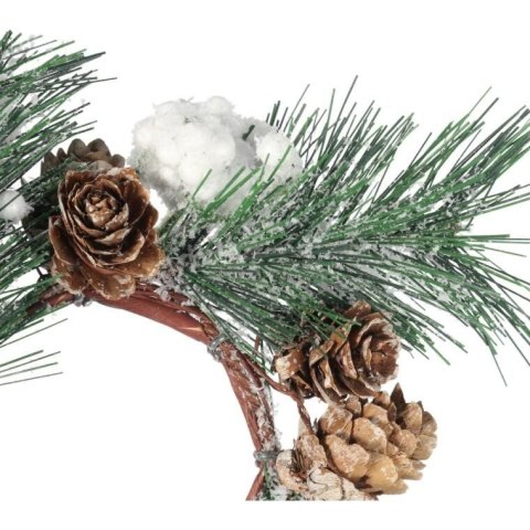 Wianek z bialymi kulkami i szyszkami 20 cm ŚWIĄTECZNA DEKORACJA STROIK