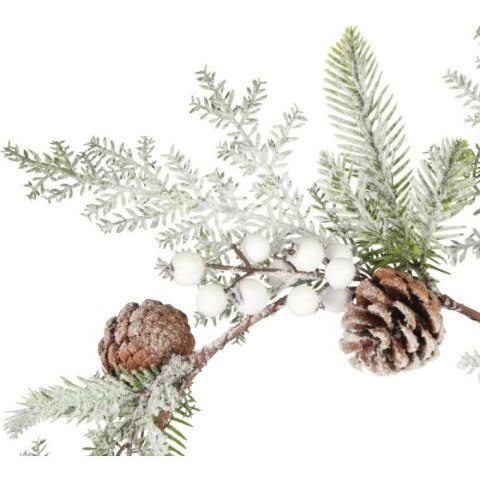 Wianek z bialymi kulkami i szyszkami 60 cm ŚWIĄTECZNA DEKORACJA