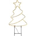 CHOINKA OGRODOWA STOJAK CIEPŁY BIAŁY LAMPKI LED NA BATERIE 28,5x69,5CM LUCA