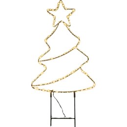 CHOINKA OGRODOWA STOJAK CIEPŁY BIAŁY LAMPKI LED NA BATERIE 28,5x69,5CM LUCA