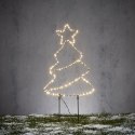 CHOINKA OGRODOWA STOJAK CIEPŁY BIAŁY LAMPKI LED NA BATERIE 28,5x69,5CM LUCA
