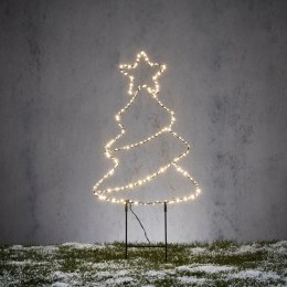 CHOINKA OGRODOWA STOJAK CIEPŁY BIAŁY LAMPKI LED NA BATERIE 28,5x69,5CM LUCA
