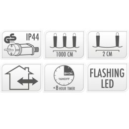 LAMPKI CHOINKOWE ŁAŃCUCH ŚWIETLNY 500 LED FLASH BIAŁE