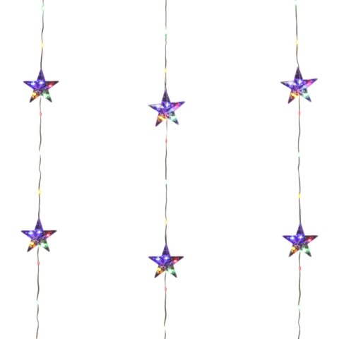 KURTYNA ŚWIETLNA 3X2M 50 GWIAZDEK OZDOBY ŚWIĄTECZNE LAMPKI 400 LED CIEPŁY BIAŁY/MULTICOLOR