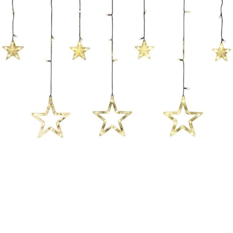 KURTYNA ŚWIETLNA GWIAZDKI OZDOBY ŚWIĄTECZNE LAMPKI 120 LED CIEPŁY BIAŁY