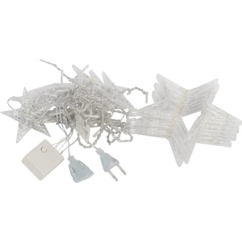 KURTYNA ŚWIETLNA GWIAZDKI OZDOBY ŚWIĄTECZNE LAMPKI 120 LED CIEPŁY BIAŁY