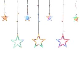 KURTYNA ŚWIETLNA GWIAZDKI OZDOBY ŚWIĄTECZNE LAMPKI 120 LED MULTIKOLOR