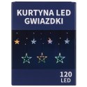 KURTYNA ŚWIETLNA GWIAZDKI OZDOBY ŚWIĄTECZNE LAMPKI 120 LED MULTIKOLOR