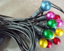 Komplet 35 Perłowych Lampek Choinkowych w Kolorze Multi na Zielonym Kablu 220V-240V, Długość 3.2 m