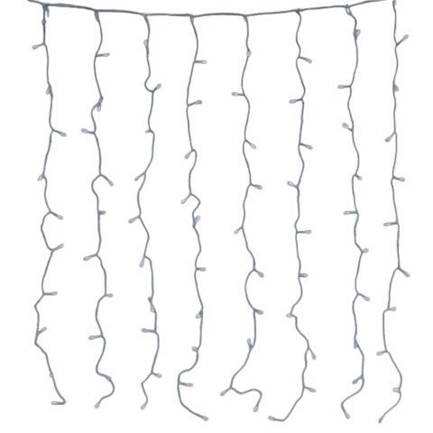 Kurtyna Świetlna LED Sople 100 Diód, Zimny Biały, 3m, 6W Energooszczędna, Zasilanie Sieciowe