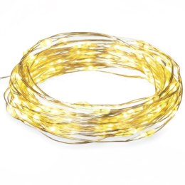 LAMPKI 50 LED DRUCIK NA BATERIE MIKRO ŚWIATEŁKA 5 M BIAŁE CIEPŁE