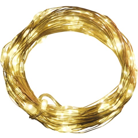 LAMPKI 50 LED DRUCIK NA BATERIE MIKRO ŚWIATEŁKA 5 M BIAŁE CIEPŁE