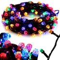 LAMPKI CHOINKOWE 200 LED KRYSZTAŁKI RGB( 1 ŻARÓWKA 4 KOLORY) MULTIKOLOR FLASH 15 M