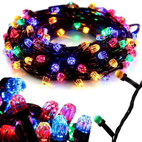 LAMPKI CHOINKOWE 200 LED KRYSZTAŁKI RGB( 1 ŻARÓWKA 4 KOLORY) MULTIKOLOR FLASH 15 M