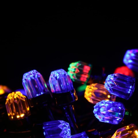 LAMPKI CHOINKOWE 200 LED KRYSZTAŁKI Z PROGRAMATOREM MULTIKOLOR FLASH 15 M