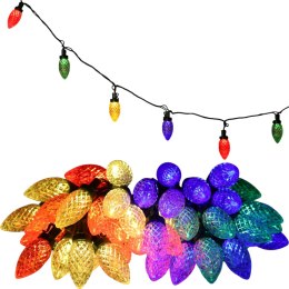 LAMPKI CHOINKOWE SZNUR DEKORACYJNY SZYSZKI 50 LED MULTIKOLOR