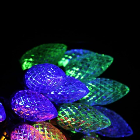 LAMPKI CHOINKOWE SZNUR DEKORACYJNY SZYSZKI 50 LED MULTIKOLOR