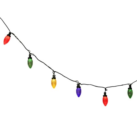 LAMPKI CHOINKOWE SZNUR DEKORACYJNY SZYSZKI 50 LED MULTIKOLOR