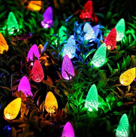 LAMPKI CHOINKOWE SZNUR DEKORACYJNY SZYSZKI 50 LED MULTIKOLOR