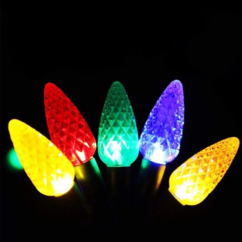 LAMPKI CHOINKOWE SZNUR DEKORACYJNY SZYSZKI 50 LED MULTIKOLOR