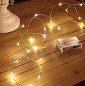 LAMPKI LED DRUCIK 10 METRÓW 100 LED NA BATERIE MIKRO ŚWIATEŁKA BIAŁE CIEPŁE