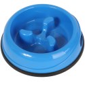 Miska plastikowa dla psa spowalniająca jedzenie NIEBIESKA