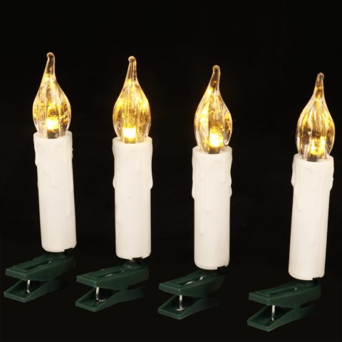 SZNUR DEKORACYJNYCH ŚWIECZEK NA KLIPSACH LAMPKI PRL 20 LED CIEPŁY BIAŁY