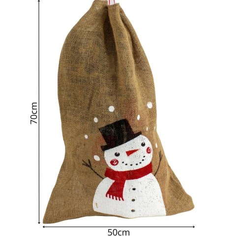 WOREK NA PREZENTY JUTOWY 70X50CM BAŁWAN WOREK NA PREZENTY JUTOWY 70X50CM BAŁWAN