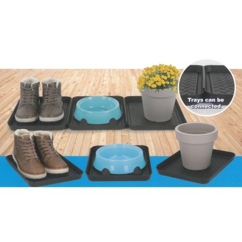 OCIEKACZ NA BUTY PODSTAWKA NA KWIATY MISKĘ DLA ZWIERZĄT CZARNY 3 SZT