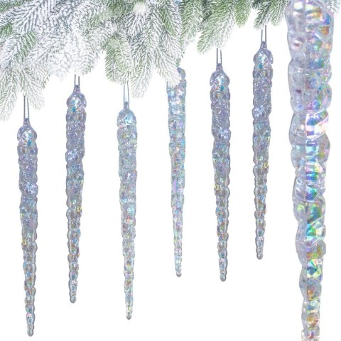 SOPLE LODU OPALIZUJĄCE DEKORACJA WISZĄCA 25 CM 6 SZT SOPLE LODU OPALIZUJĄCE DEKORACJA WISZĄCA 25 CM 6 SZT
