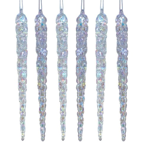 SOPLE LODU OPALIZUJĄCE DEKORACJA WISZĄCA 25 CM 6 SZT SOPLE LODU OPALIZUJĄCE DEKORACJA WISZĄCA 25 CM 6 SZT