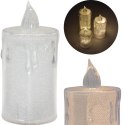 ŚWIECA DEKORACYJNA 10,5 CM TRANSPARENT CIEPŁY BIAŁY 1 LED