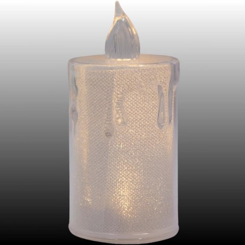 ŚWIECA DEKORACYJNA 10,5 CM TRANSPARENT CIEPŁY BIAŁY 1 LED ŚWIECA DEKORACYJNA 10,5 CM TRANSPARENT CIEPŁY BIAŁY 1 LED