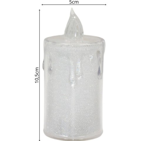 ŚWIECA DEKORACYJNA 10,5 CM TRANSPARENT CIEPŁY BIAŁY 1 LED ŚWIECA DEKORACYJNA 10,5 CM TRANSPARENT CIEPŁY BIAŁY 1 LED
