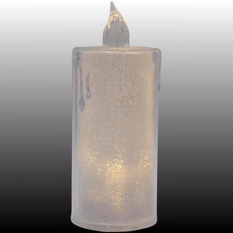ŚWIECA DEKORACYJNA 12,5 CM TRANSPARENT CIEPŁY BIAŁY 1 LED ŚWIECA DEKORACYJNA 12,5 CM TRANSPARENT CIEPŁY BIAŁY 1 LED
